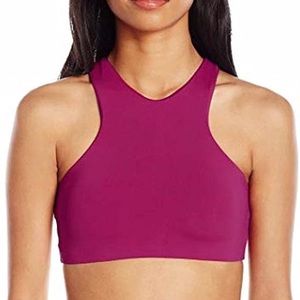 Sol searcher high neck burgundy/maroon lace up back bikini top never worn